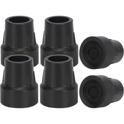 Afbeelding van supregear 6st Tips voor Krukken, 25mm, Zware Rubberen Vervangingstips Stokken, Looprekken, Toiletstoelen, Douche Stoelen en Bad Bankjes, Universele Antislip, Zwart
