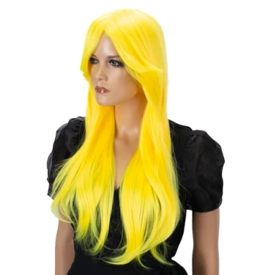 Afbeelding van CAISHA pruik Mardi Gras carnaval Cosplay partij lang haar geel PHK5