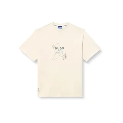 Afbeelding van HUGO Nabion Tshirt print, Heren, Maat: XXL, Open white