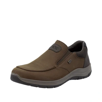 Afbeelding van Rieker 03651 Slip On Sneaker voor heren, lage schoenen, losse inlegzool, bruin 25, 40 EU Weit