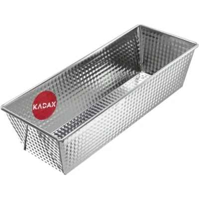 Afbeelding van KADAX Rechthoekige bakvorm, bakvorm van blik, taartvorm met antiaanbaklaag, broodbakvorm, vierkante broodvorm (30,5 x 12 cm, zilver)