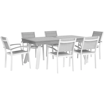 Afbeelding van Beliani PERETA Tuintafelset Grijs Aluminium
