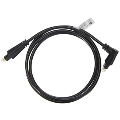 Afbeelding van Digitale optische Toslink audio kabel met haakse connector en draaibare kop 4mm / zwart 1 meter