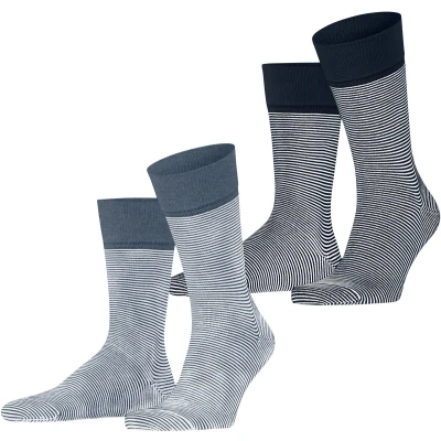 Afbeelding van ESPRIT Heren Sokken Allover Stripe 2 Pack M SO Katoen Gedessineerd Multipack Paar, Veelkleurig (Sortiment 0120), 43 46