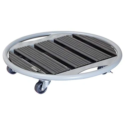 Afbeelding van WAGNER plantenroller VENEZIA WPC Ø 38 x 7,5 cm I bloemenroller voor buiten + binnen FSC® Wood Plastic Composiet / metaal, antraciet Potenroller 2 vastzetters Draagkracht 70 kg 20707601