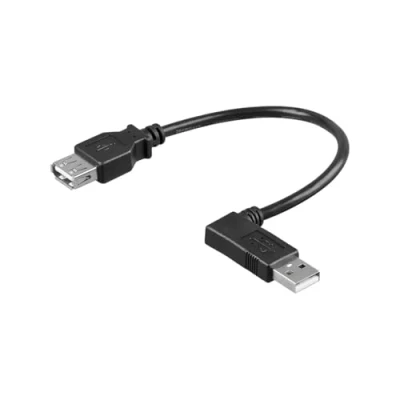 Afbeelding van USB naar adapter / haaks links USB2.0 tot 2A zwart 0,30 meter