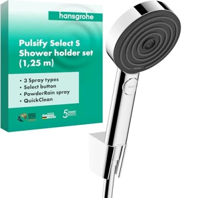 Afbeelding van hansgrohe pulsify 3j porterset 125 cm chroom 24302000