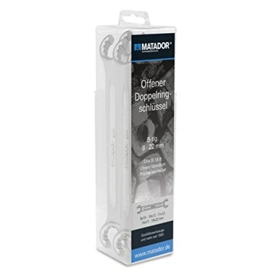 Afbeelding van Matador Schraubwerkzeuge 02519050 Dubbele open ringsleutel 5 delig 8 22 mm DIN 3118