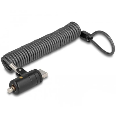 Afbeelding van Delock Notebook Sicherungsspiralkabel für USB Typ A Buchse mit Schlü