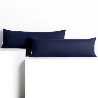 Afbeelding van DecoKing Amber kussenslopen 40 x 200 cm, katoen, rits, donkerblauw, 2 stuks