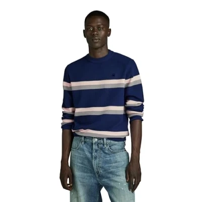 Afbeelding van G STAR RAW Stripe R Knit, Blauw (Imperial Blue D24378 d563 1305), M