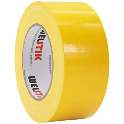 Afbeelding van WELSTIK Professionele kwaliteit plakband, waterdichte stof, gekleurd lint voor reparaties, knutselen, handwerk, 50 mm x 41 m, geel