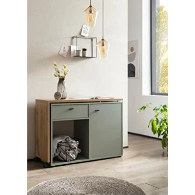 Afbeelding van Schildmeyer Bureau Tiny Working praktisch in het thuiskantoor, dressoir met flexibele werkblad