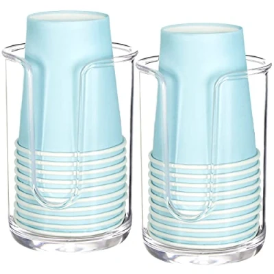 Afbeelding van Youngever 2 stuks plastic wegwerp papieren bekerdispenser, herbruikbare dispenser bekerhouder (transparant)