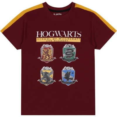 Afbeelding van Harry Potter Perron 9 3/4 Jongens Pyjama, Zomer Bordeauxrood, Zwart