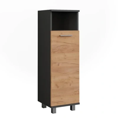Afbeelding van Vicco IliasHalfhoge kast 30.2 x 190 cm met 2 deuren Antraciet/gouden eik