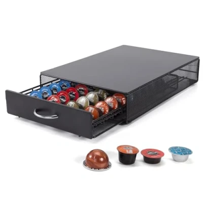 Afbeelding van SYSYLY espresso capsulehouder met lades Koffiecuphouder Opbergbox geschikt voor Tchibo Cafissimo,Nespresso Vertuo,Lavazza Mio,Bialetti,Caffitaly.
