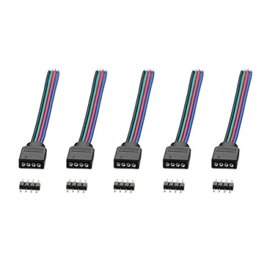 Afbeelding van Sienoc 5 x 4 polige pin RGB snelkoppeling connector aansluitkabel voor pins 5050 3528 LED strip