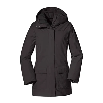 Afbeelding van Schöffel Dames Ins. Parka Rotterdam L wind en waterdichte damesparka met verstelbare taille, winterjas 4 weg stretch teddyfutte