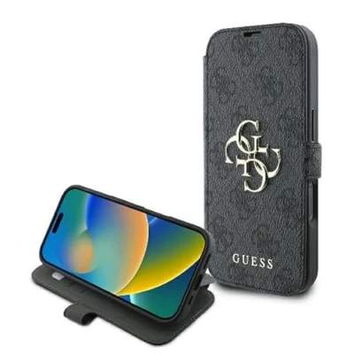 Afbeelding van Guess GUBKP16L4GMGGR iPhone 16 Pro 6.3&quot; zwart/zwart boek 4G Metaallogo
