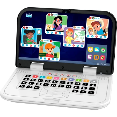Afbeelding van Infini Fun Mijn eerste telewerkset telefoon, computer en hoofdtelefoon voor videoconferenties zoals de groten! Meervoudig leren navolgspelletjes kinderen vanaf 2 jaar