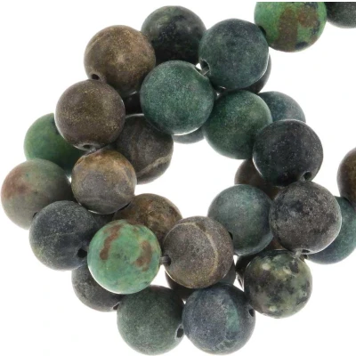 Afbeelding van Afrikaans Turkoois Frosted Kralen (8 mm) 45 Stuks