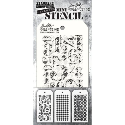 Afbeelding van Stampers Anonymous Tim Holtz Mini Gelaagde Stencil Set #7,81x21x0,2 cm