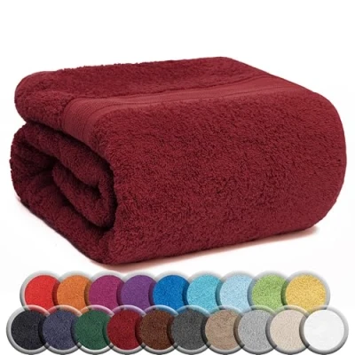 Afbeelding van NatureMark Set van 2 Saunahanddoeken, Premium Kwaliteit, 80 x 200 cm, 100% Katoen, Wijnrood