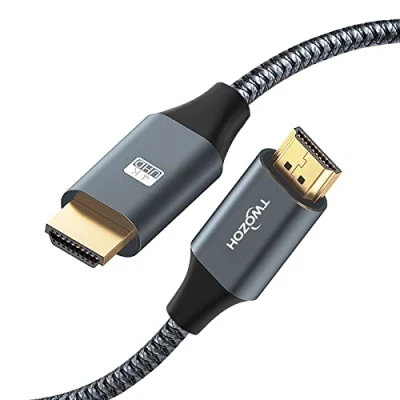 Afbeelding van 4K HDMI kabel 2M, Twozoh High Speed Ultra HD Nylon Gevlochten 2.0 Compatibel met PS5, PS3, PS4, PC, Projector, HDTV, Xbox