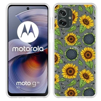 Afbeelding van Cazy Hoesje geschikt voor Motorola Moto G55 Siliconen Sunflowers
