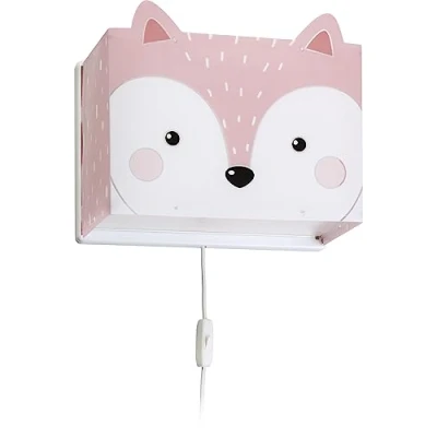 Afbeelding van Dalber Little Fox Wandlamp voor kinderen, vos, roze dieren