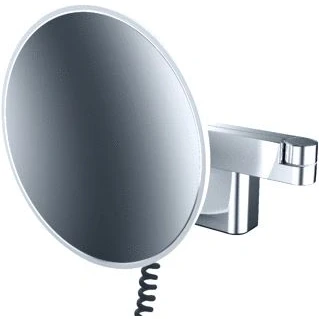 Afbeelding van Emco evo scheerspiegel met led verlichting traploos instelbaar 3 voudig rond 20 9cm 2 armig snoer zwart 109513341