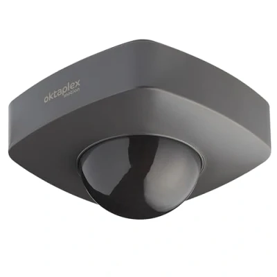 Afbeelding van Oktaplex Tim 2 delige set aanwezigheidsmelder, 360 bewegingsmelder voor buiten, IP65 PIR bewegingssensor, antraciet, 230 V
