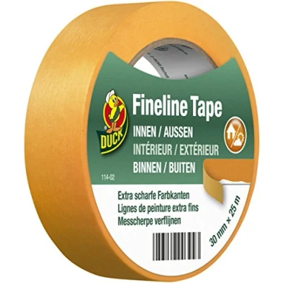 Afbeelding van Schilderstape Duck 25 meter (Fineline tape, Washi, Binnen/Buiten, Goud, 30 mm)