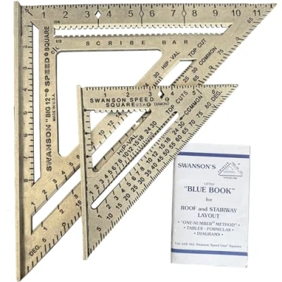 Afbeelding van Swanson Tool Co., Inc SW1201K 7&quot; &amp; Big 12&quot; Speed Square Layout Toolkit zonder opmaakbalk, blauw