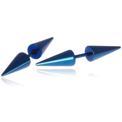 Afbeelding van Titanium Stud oorbellen Spikes Blauw