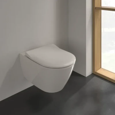 Afbeelding van Villeroy en boch subway 2 0 diepspoelcloset zonder spoelrand wandhangend pergamon ceramicplus 5614r0r3