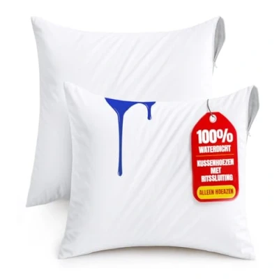 Afbeelding van Utopia Bedding Waterdichte Kussenbeschermers 65x65 cm (Set van 2) met Rits, Kussenslopen, Certificato Oeko TEX Kussenhoes