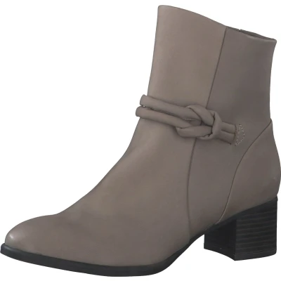 Afbeelding van MARCO TOZZI MT Leather upper and Feel Me insole Dames Boot Heel TAUPE NUBUCK Maat 41