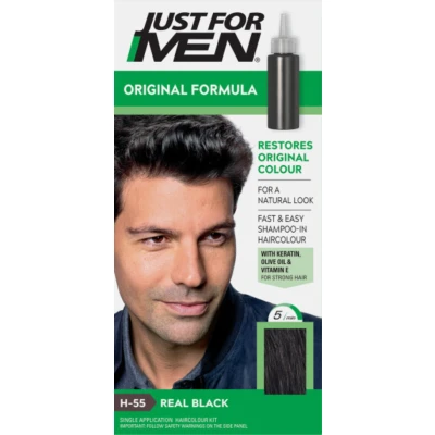 Afbeelding van Just for men Haarkleur Real H55 Zwart 30ml