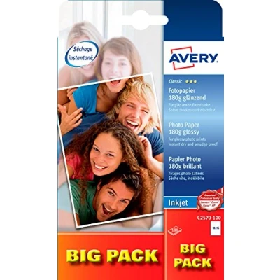 Afbeelding van AVERY Zweckform C2570 100 Classic Inkjet fotopapier (A6, eenzijdig gecoat, glanzend, 180 g/m², vellen)