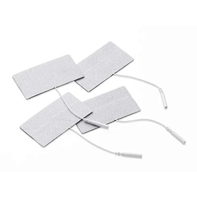 Afbeelding van Promed Weefselelektrode 45 x 80 mm, 4 stuks, zelfklevende Tens elektroden met 2 mm stekkeraansluiting voor TENS/EMS apparaten, herbruikbaar