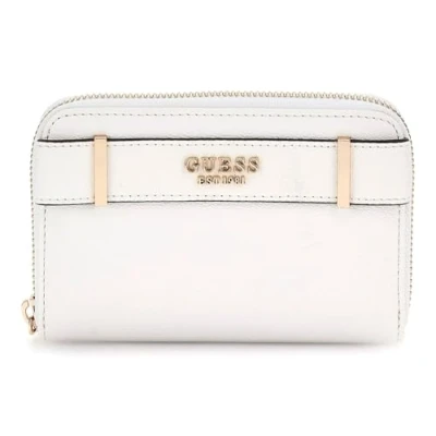 Afbeelding van GUESS Portemonnee Anadela SLG Medium Zip Around Wallet White Wit