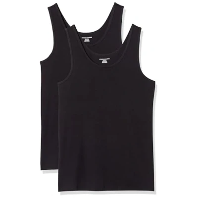 Afbeelding van Amazon Essentials Women&#039;s Tanktop met slanke pasvorm, Pack of 2, Zwart, S