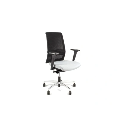 Afbeelding van Linea Fabbrica Omnia 01 Zwart/Grijs Bureaustoel Met 3D Armleuning + Aluminium Voet