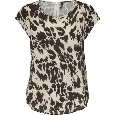 Afbeelding van Only Onlvic Ss Aop Top Noos Wvn 15161116 Donker Bruin Dames The Stone