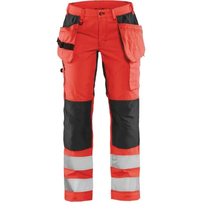 Afbeelding van Blaklader Dames werkbroek High Vis met stretch 7163 1811 Rood/Zwart D21