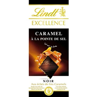 Afbeelding van Lindt Excellence Noir karamel met zoutbloempunt, 100 g