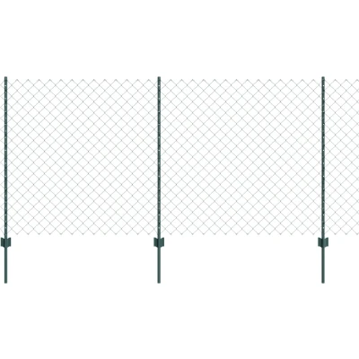Afbeelding van vidaXL Kettinglinkhek met 10 U posts Groen 1.2x10 m Staal