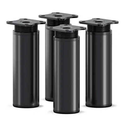 Afbeelding van sossai® design meubelpoten MFR1 set van 4 in hoogte verstelbaar Rond profiel: 40 x mm Kleur: zwart mat Hoogte: 120 (+ 20 mm) Inclusief hoogwaardige houtschroeven